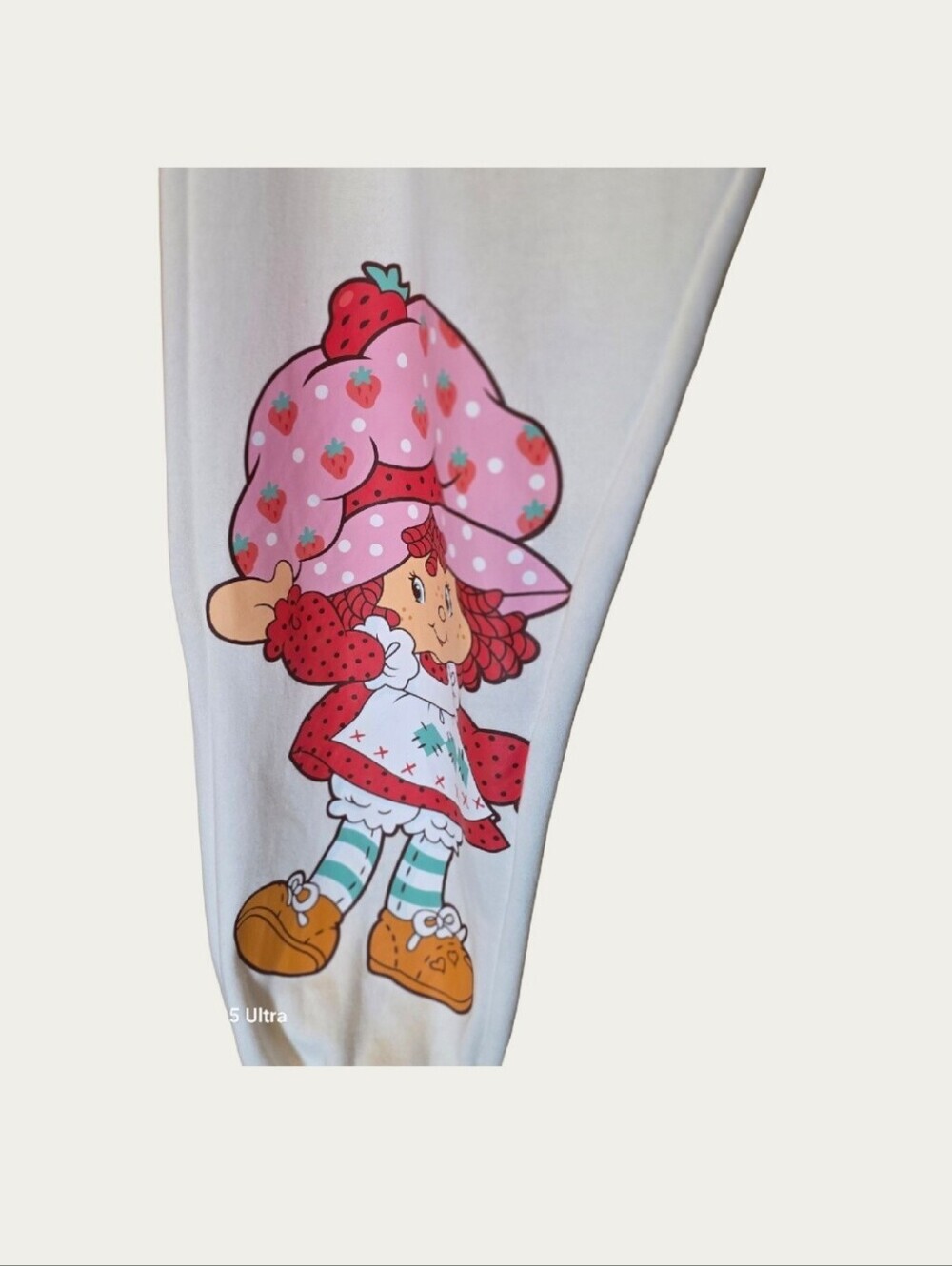 Strawberry Shortcake Graphic Jogger Sweatpants - Winter White - Size L - Picture 5 of 10